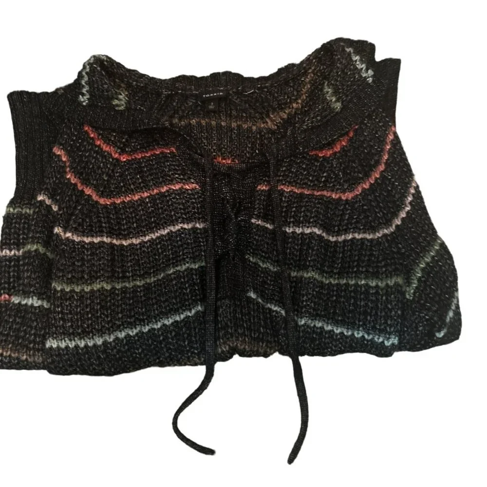 Retro Torrid Womens Long Sleeve Bohemian Knitted Sweater With Hood Size 3X - Picture 6 of 8